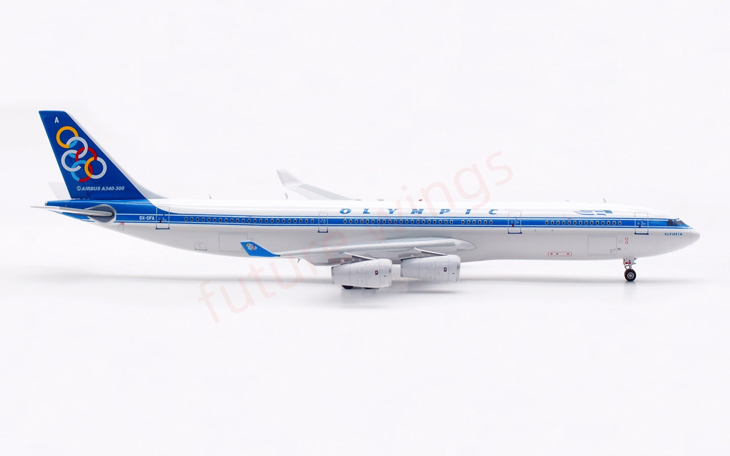 1:400 Aviation400 Olympic Airways A340-300 SX-DFA Aircraft Model Free Tractor+Stand