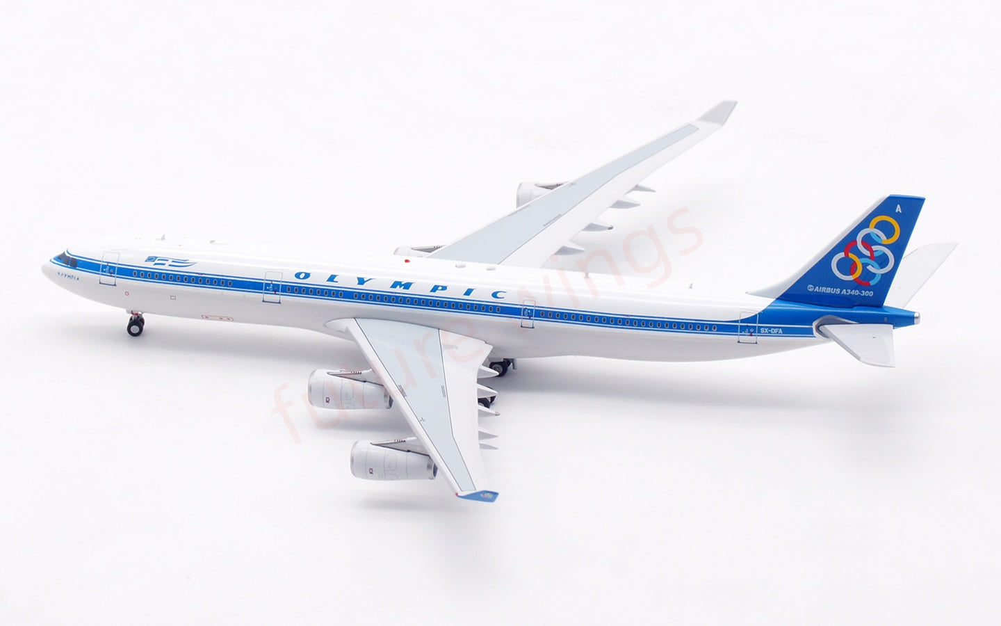 1:400 Aviation400 Olympic Airways A340-300 SX-DFA Aircraft Model Free Tractor+Stand