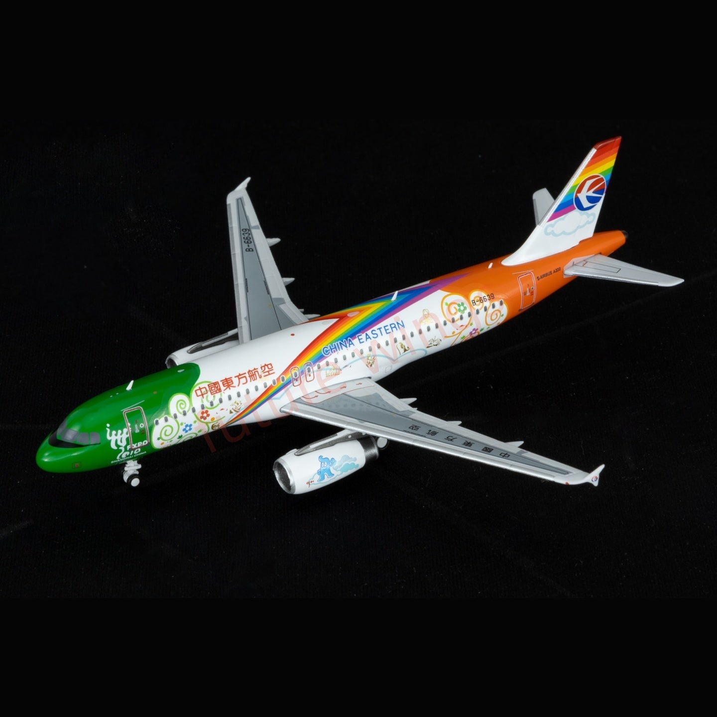 1:400 Kylin Models China Eastern Airlines A320 B-663 Aircraft Model+Free Tractor
