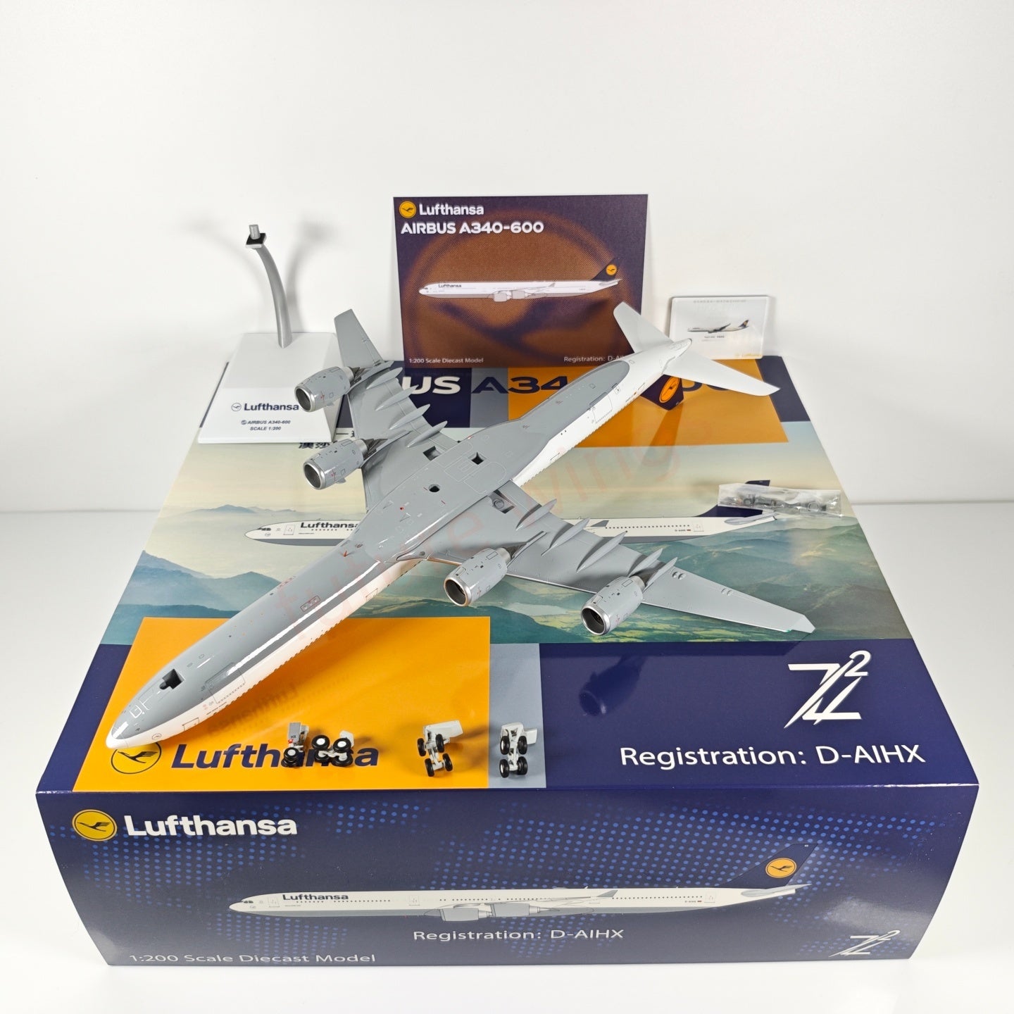 1:200 Z² Model(JC Wings) Lufthansa Airlines A340-600 D-AIHX Diecast Aircraft Model With Stand