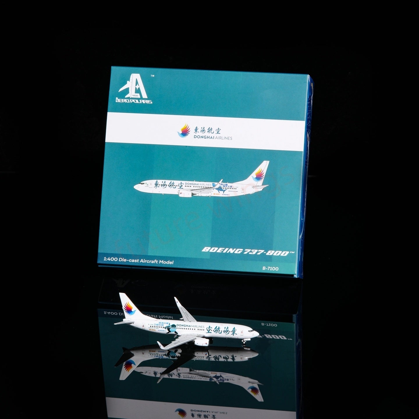 1:400 AeroPolaris DongHai Airlines B737-800 B-7100 Aircraft Model+Free Tractor