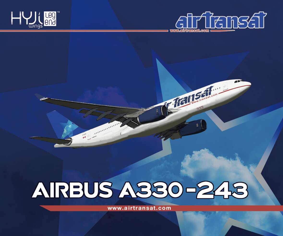 (SUPER RARE) 1:400 HYJLwings LEGEND Air Transit A330 C-GITS “TSC236” Aircraft Model+Free Tractor