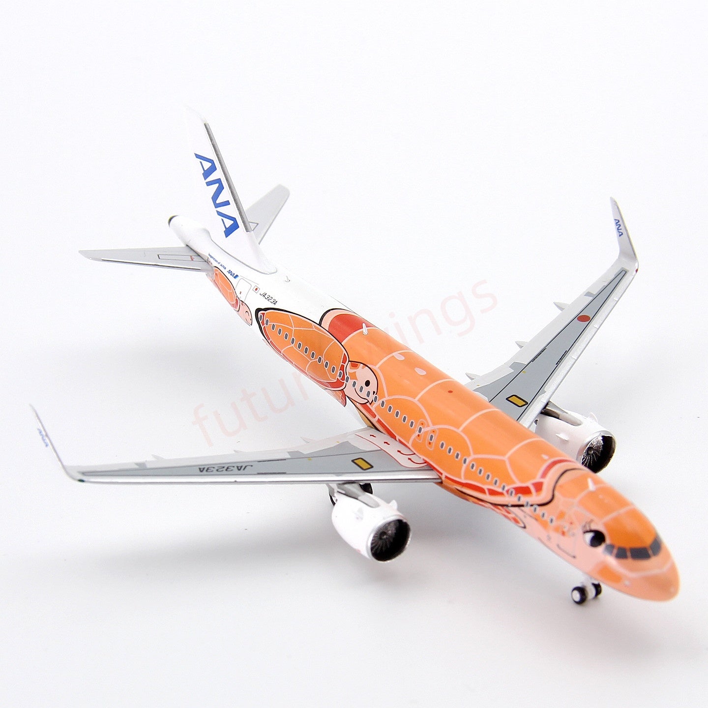 1:400 Geministar ANA A320neo JA323A “Orange Turtle” Aircraft Model+Free Tractor