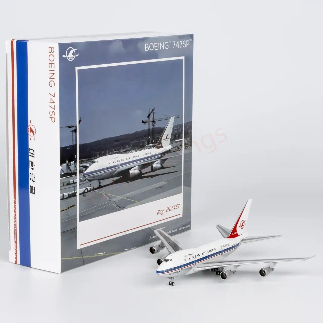 1:400 NG Models NG07044 Korean Airlines B747SP HL7457 Aircraft Model+Free Tractor