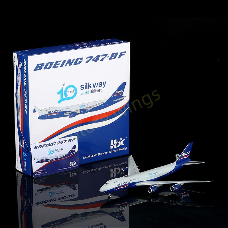 1:400 HX Models Silkway Cargo B747-8F VQ-BVB VQ-BVC "10years"Aircraft Model Free Tractor +Stand
