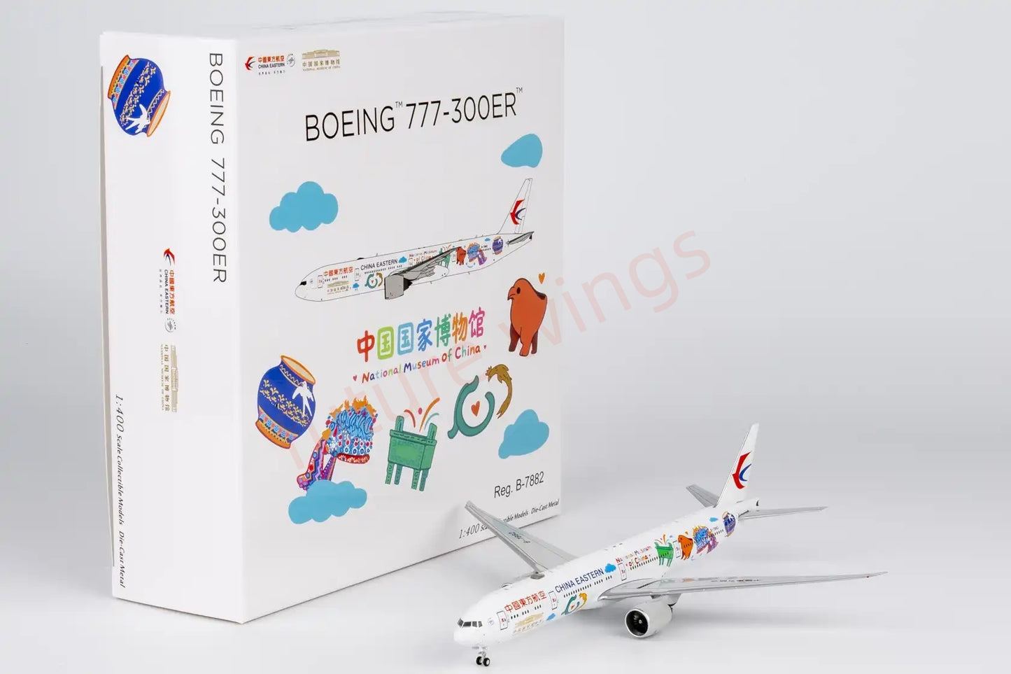 1:400 NG Models NG73089 China Eastern Airlines B777-300ER B-7882 Aircraft Model+Free Tractor