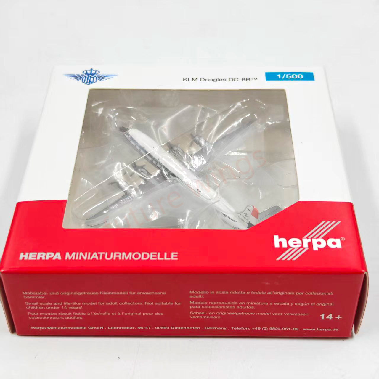 1:500 Herpa Wings 536998 KLM Douglas DC-6B PH-DFH Diecast Aircraft Model