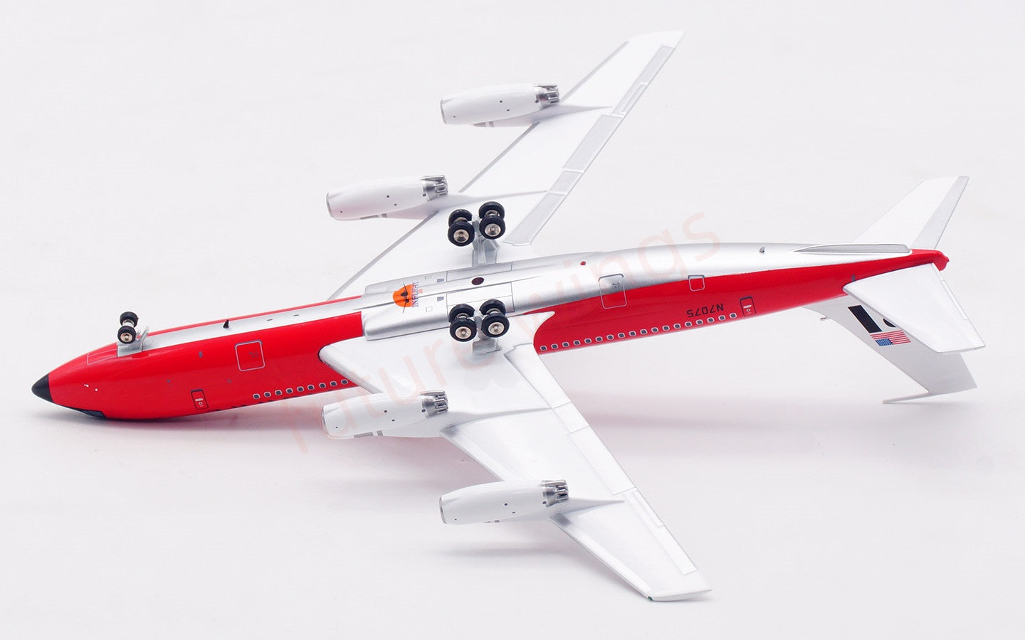 1:200 InFlight200 Braniff International B707-200 N7075 "Red" Diecast Aircraft Model