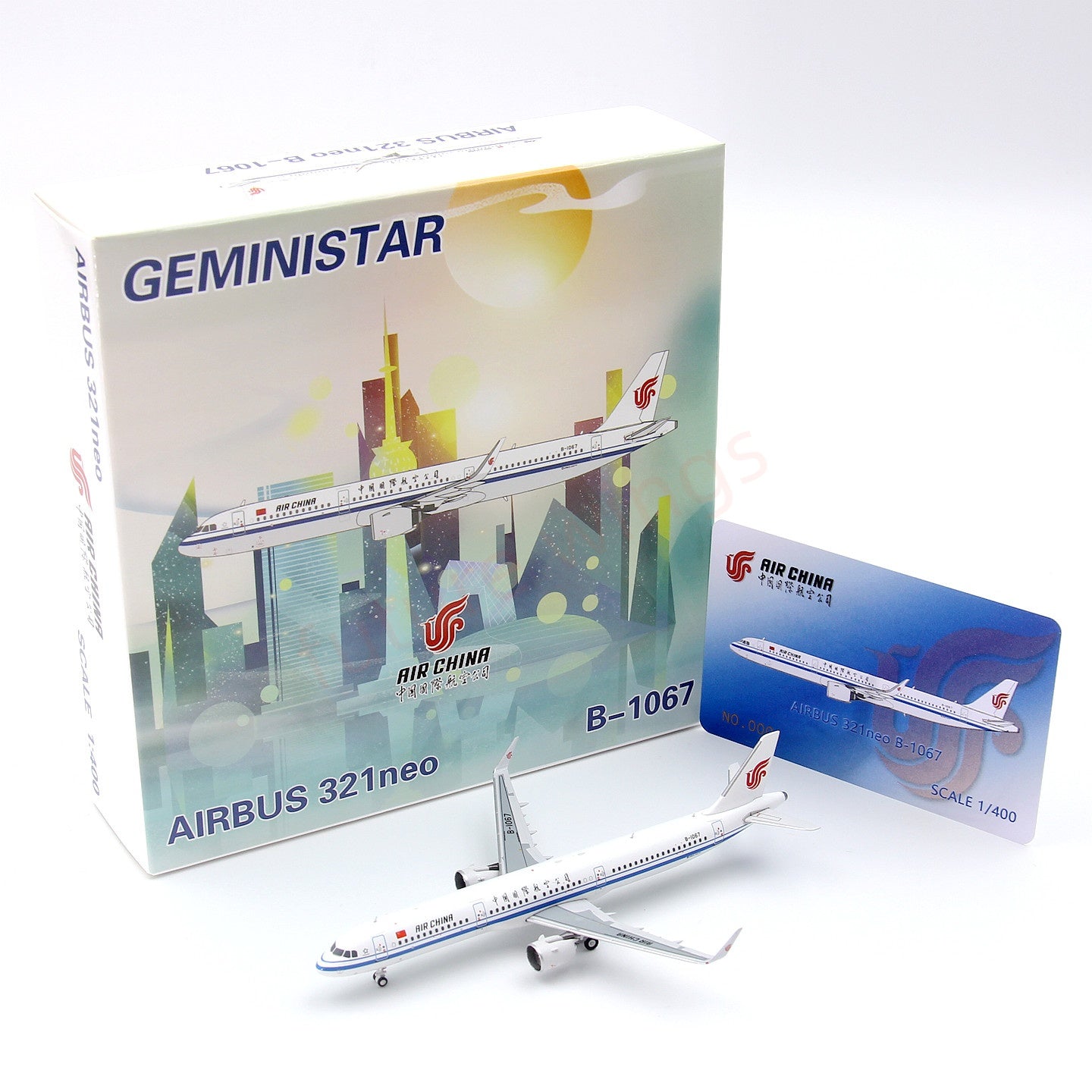 1:400 Geministar Air China A321 B-1067 Aircraft Model+Free Tractor