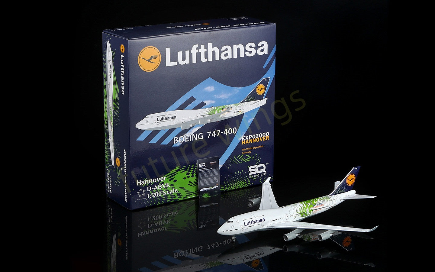 1:200 SQ Wings Lufthansa Airlines B747-400 D-ABVK Diecast Aircraft Model