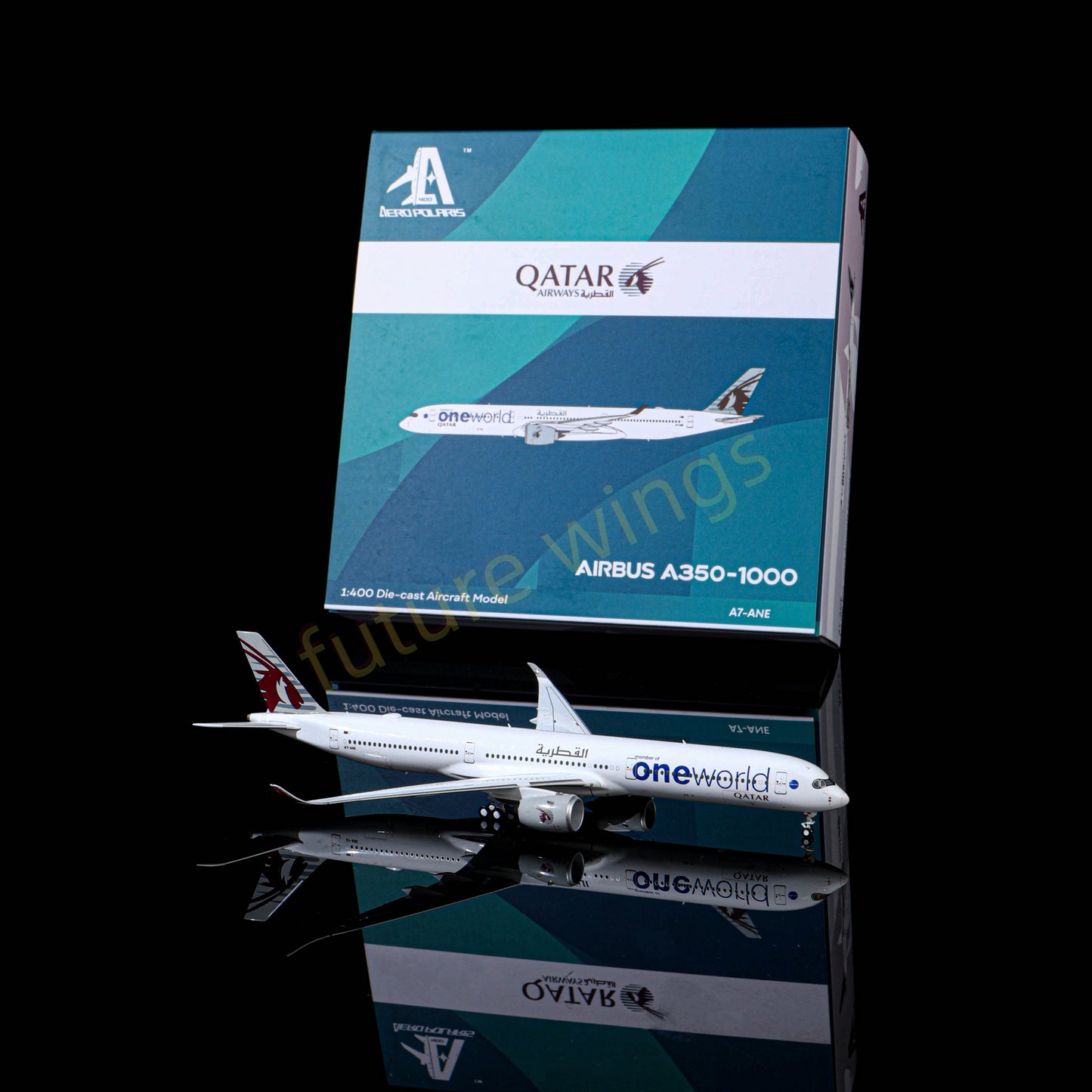1:400 AeroPolaris Qatar Airways A350-1000 A7-ANE "One World" Aircraft Model+Free Tractor