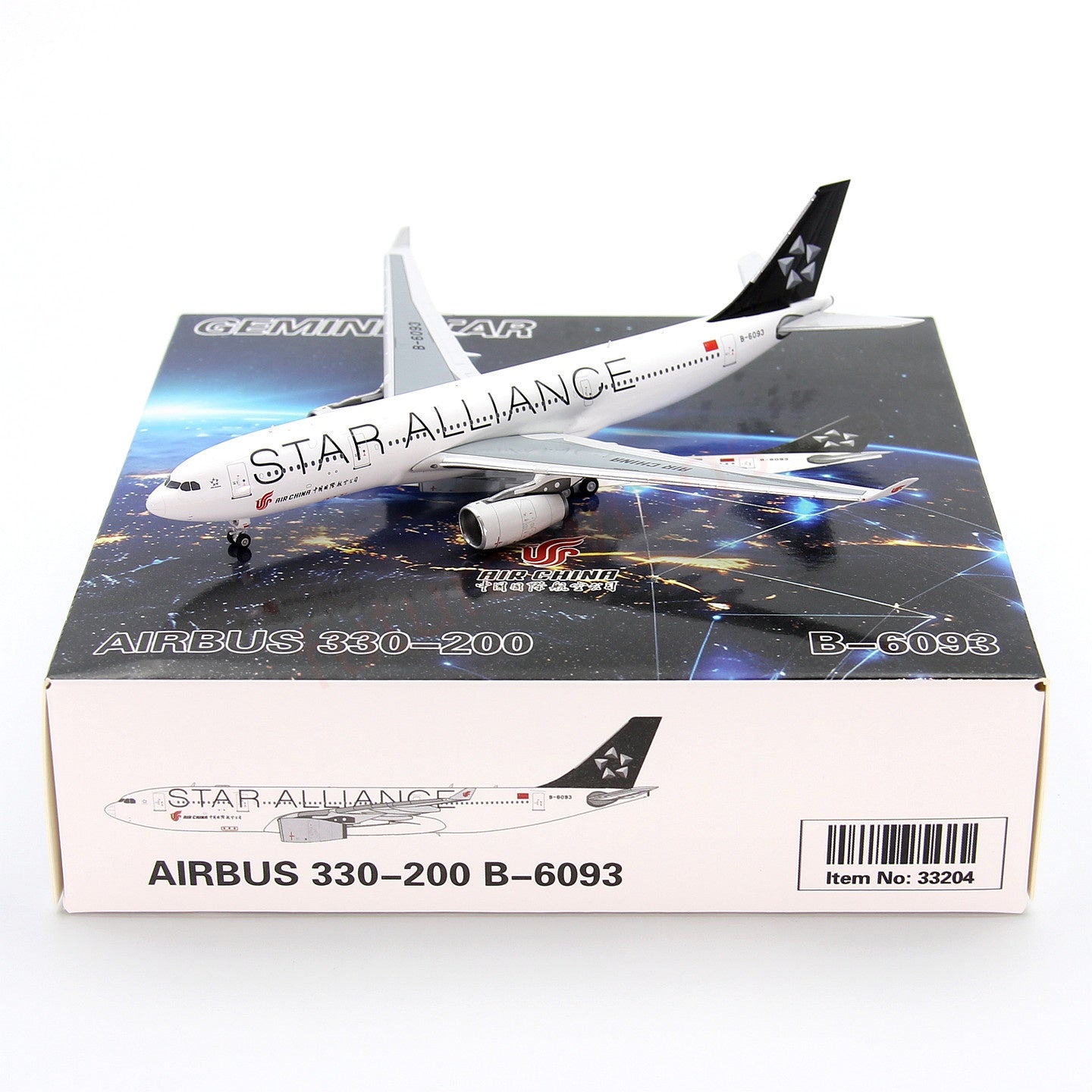 1:400 GeminiStar Air China A330-200 B-6093 Aircraft Model+Free Tractor