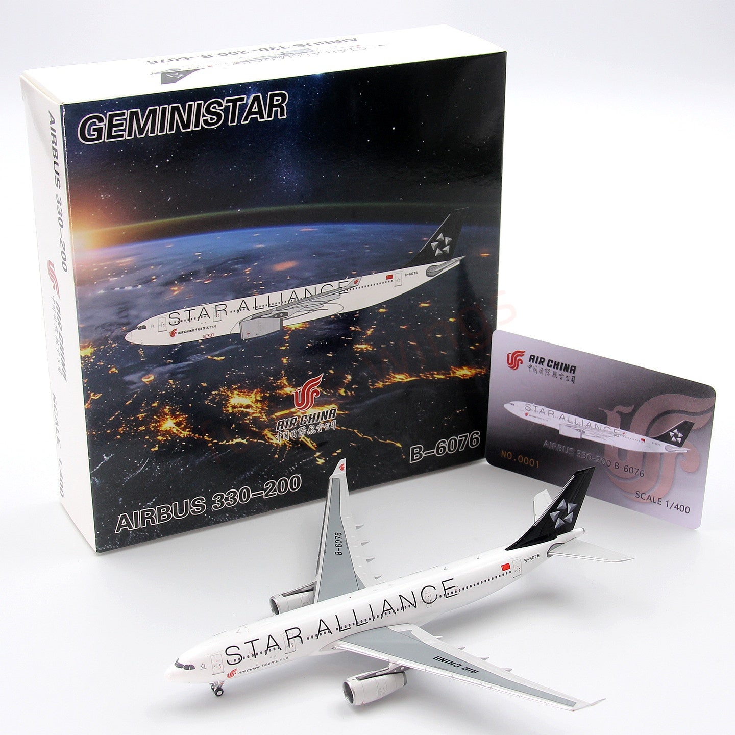 1:400 GeminiStar Air China A330-200 B-6076 Aircraft Model+Free Tractor