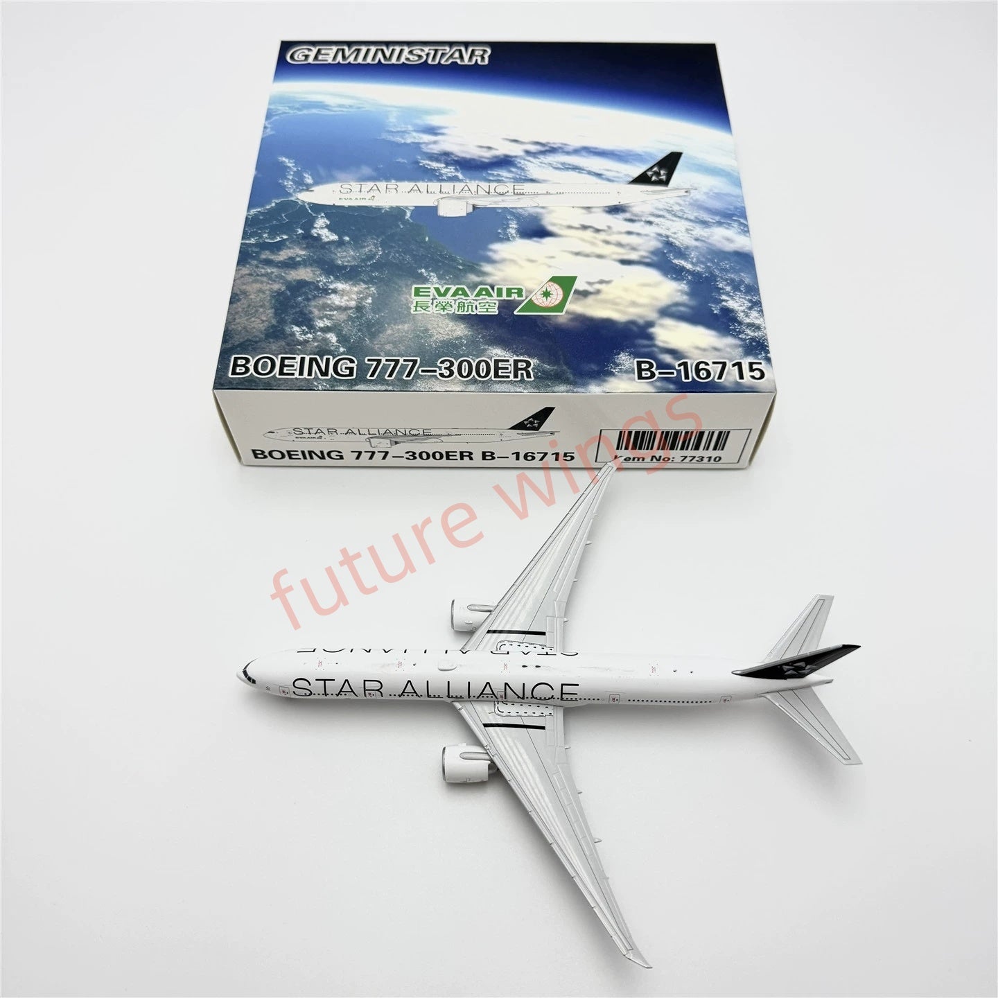 1:400 Geministar EVA Air B777-300ER B-16715 B-16701 "STAR ALLIANCE" Aircraft Model+Free Tractor