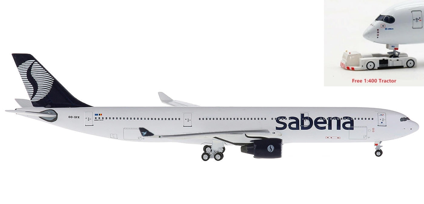(Rare)1:400 AeroClassics AC4OOSFX Sabena Airbus A330-300 OO-SFX+Free Tractor