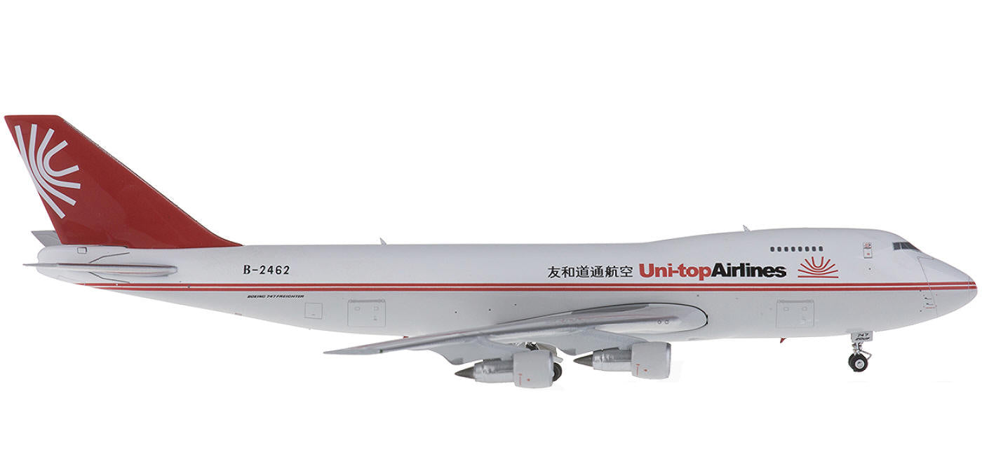 1:400 Phoenix PH04168 Uni-Top Airlines Cargo Boeing 747-200F B-2462 Aircraft Model+Free Tractor