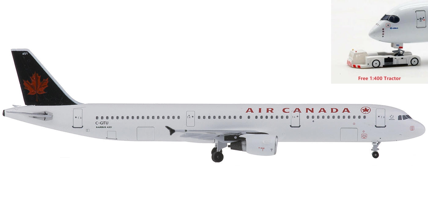 (Rare)1:400 AeroClassics AC19185 Air Canada Airbus A321 C-GITU+Free Tractor
