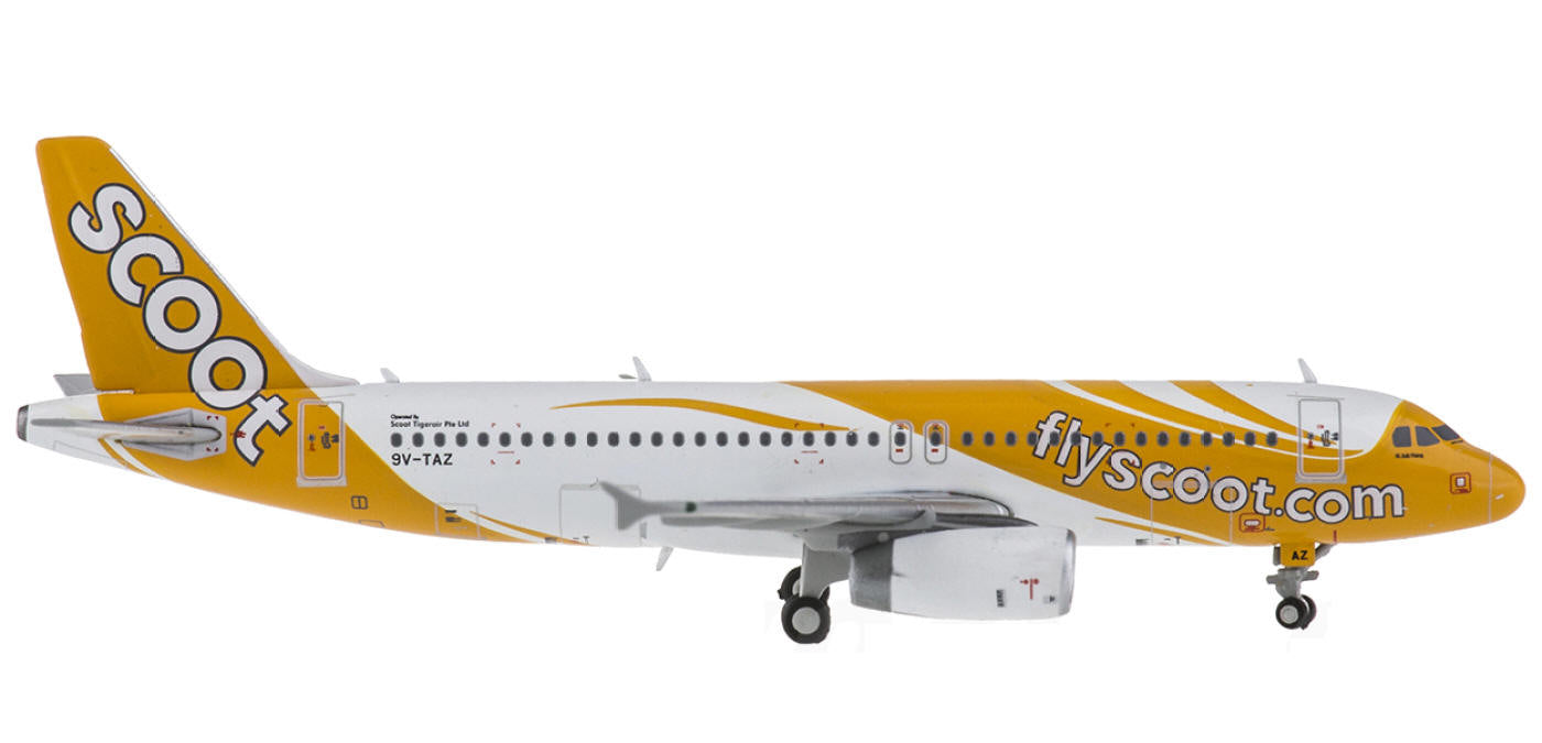 1:400 JC Wings XX4723 Scoot Airlines Airbus A320 9V-TAZ+Free Tractor