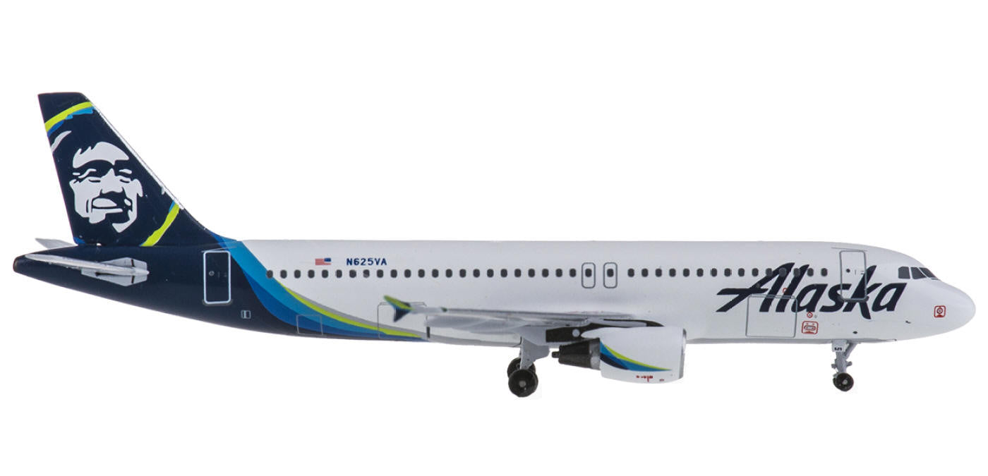 (Rare)1:400 AeroClassics AC19262 Alaska Airlines Airbus A320 N625VA+Free Tractor