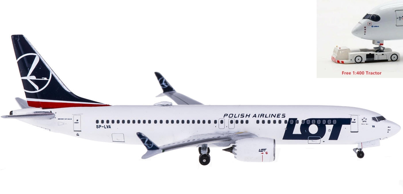 (Rare)1:400 AeroClassics AC419305 LOT Boeing 737 MAX 8 SP-LVA+Free Tractor