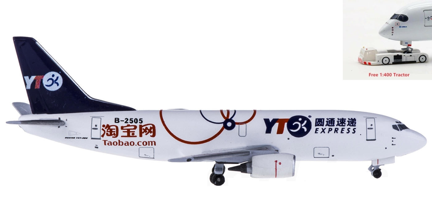(Rare)1:400 AeroClassics AC4B2505 YTO Express CargoxTaobao Boeing 737-300 B-2505+Free Tractor