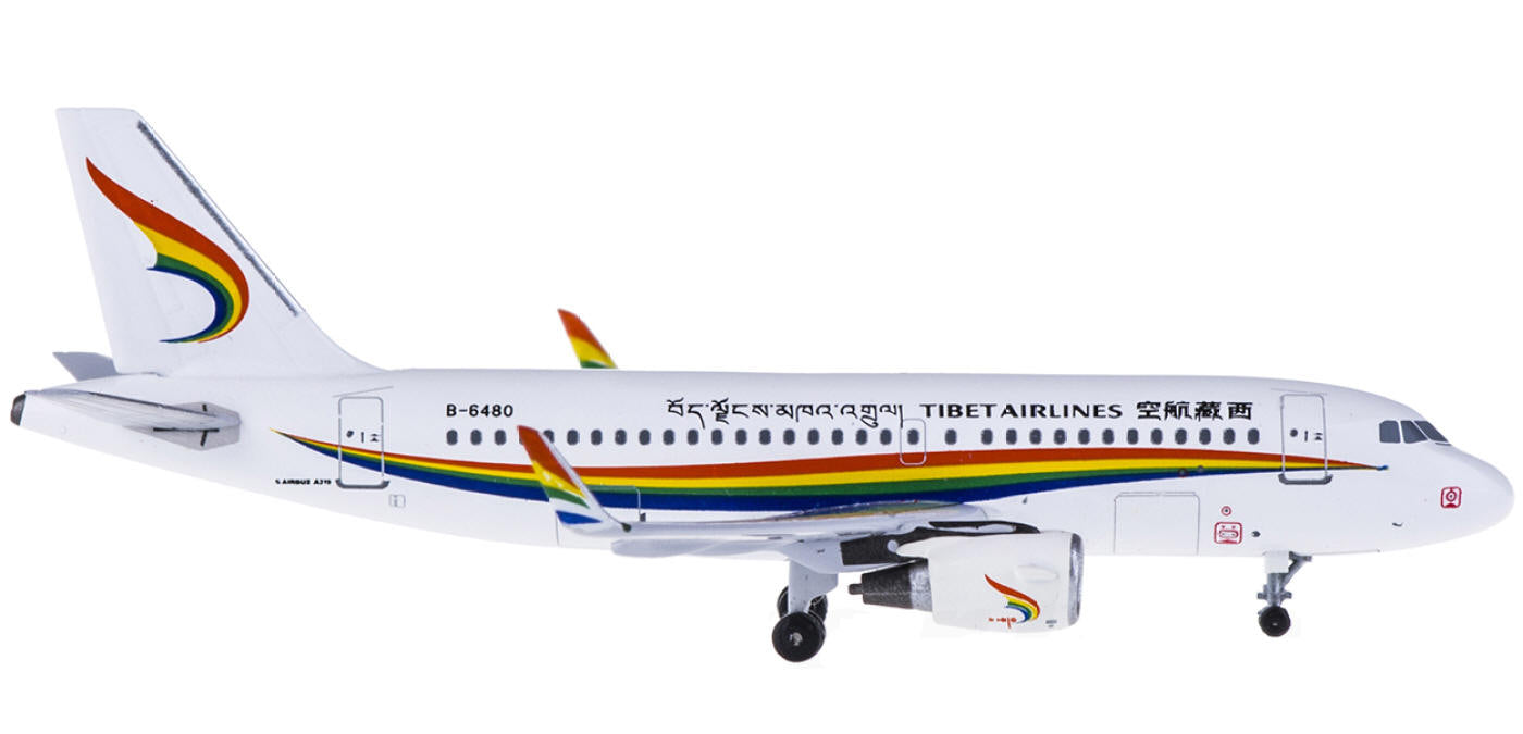 (Rare)1:400 AeroClassics AC4B6480 Tibet Airlines Airbus A319 B-6480+Free Tractor