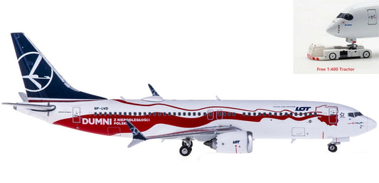 1:400 Phoenix PH11487 LOT Boeing 737 MAX 8 SP-LVD+Free Tractor