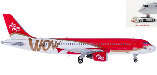 (Rare)1:400 Phoenix PH11386 AirAsia Airbus A320 PK-AXS+Free Tractor