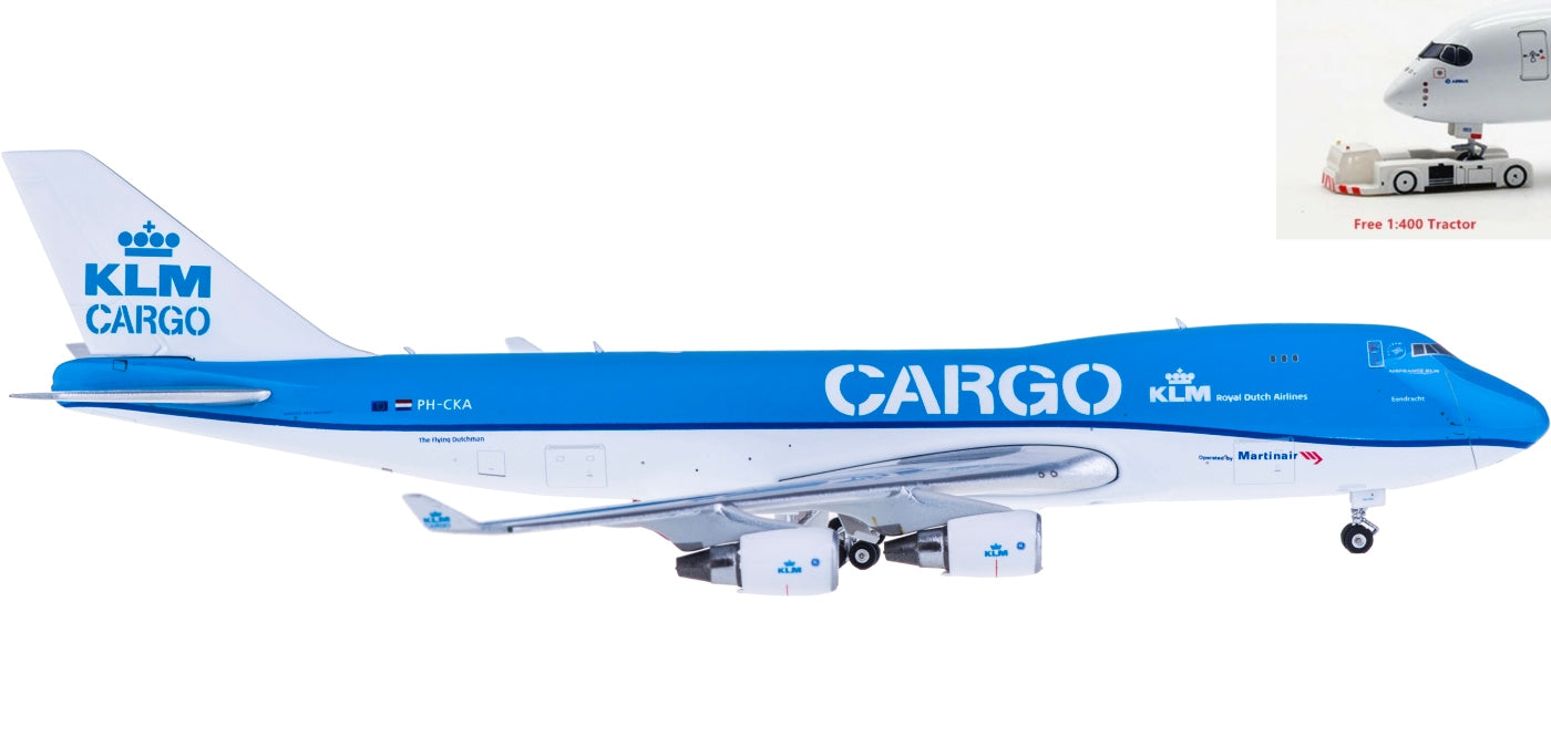 1:400 Phoenix PH04232 KLM Cargo Boeing 747-400 PH-CKA+Free Tractor