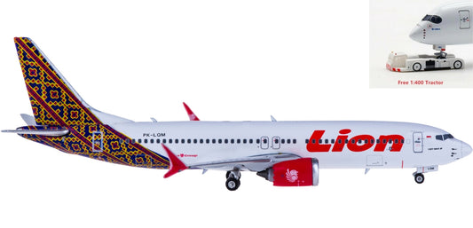 1:400 Phoenix PH11493 Lion Air  Boeing 737 MAX 8 PK-LQM+Free Tractor