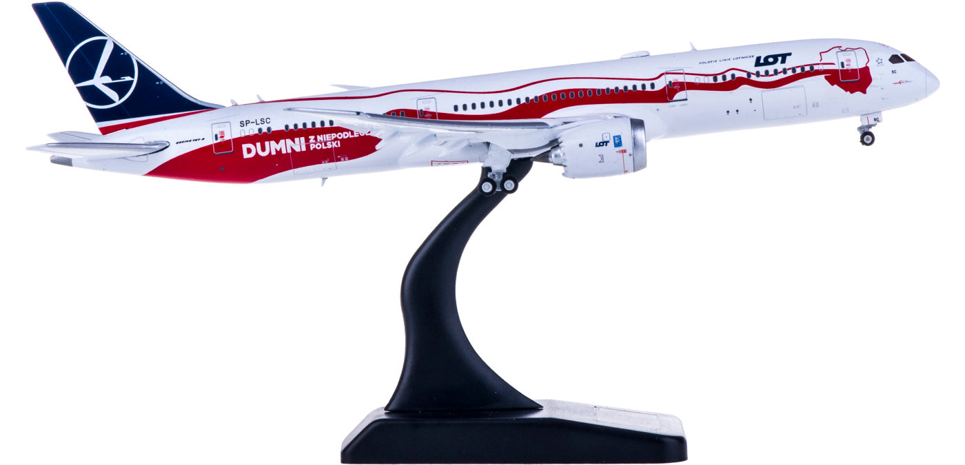 1:400 JC Wings XX4062A LOT Boeing 787-9 SP-LSC 100years "Flaps Down" Free Tractor+Stand