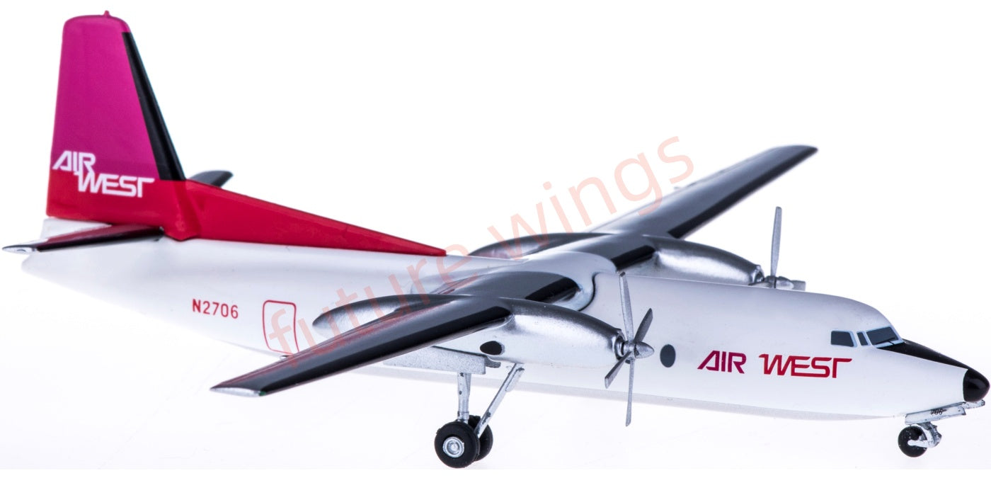 1:200 AeroClassics AC219457 Air West Fokker F-27 N2706 Aircraft Model