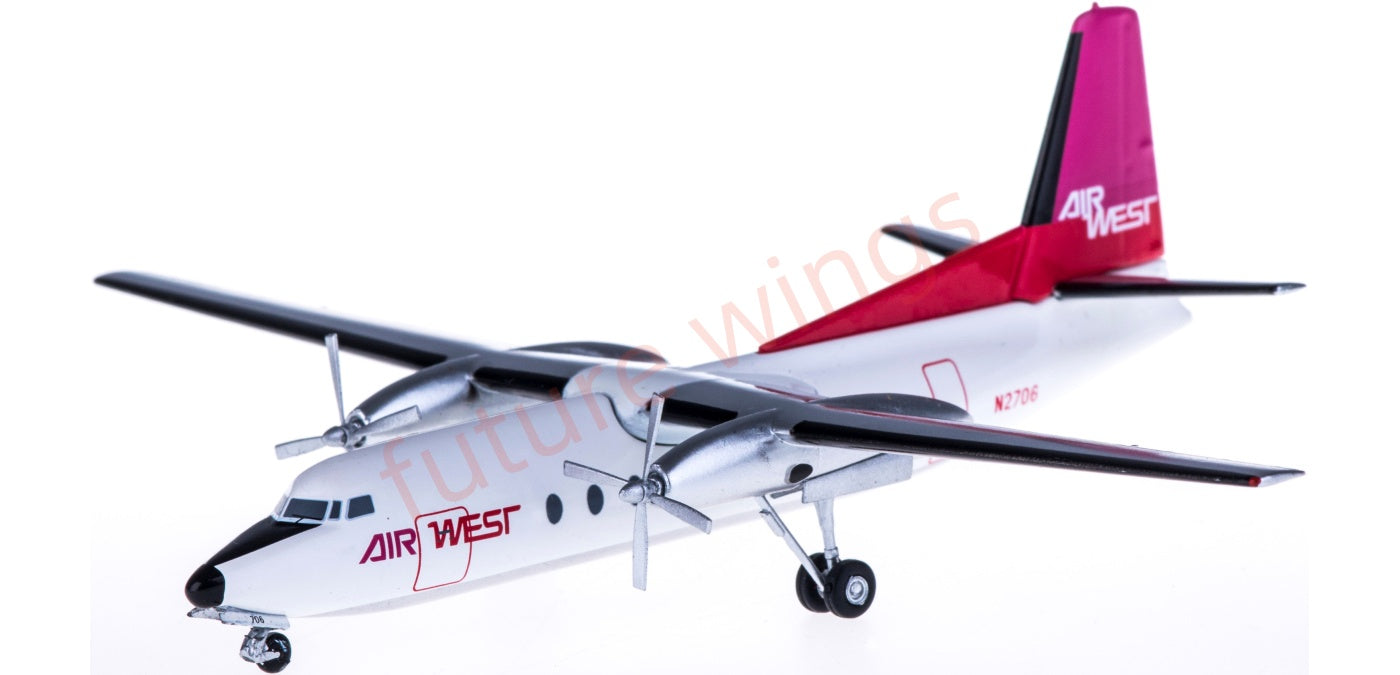 1:200 AeroClassics AC219457 Air West Fokker F-27 N2706 Aircraft Model
