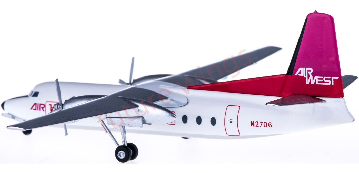 1:200 AeroClassics AC219457 Air West Fokker F-27 N2706 Aircraft Model