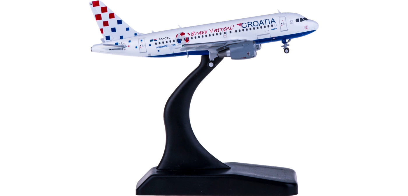 1:400 JC Wings XX4064 Croatia Airlines Airbus A319 9A-CTL Bravo Vatreni Free Tractor+Stand