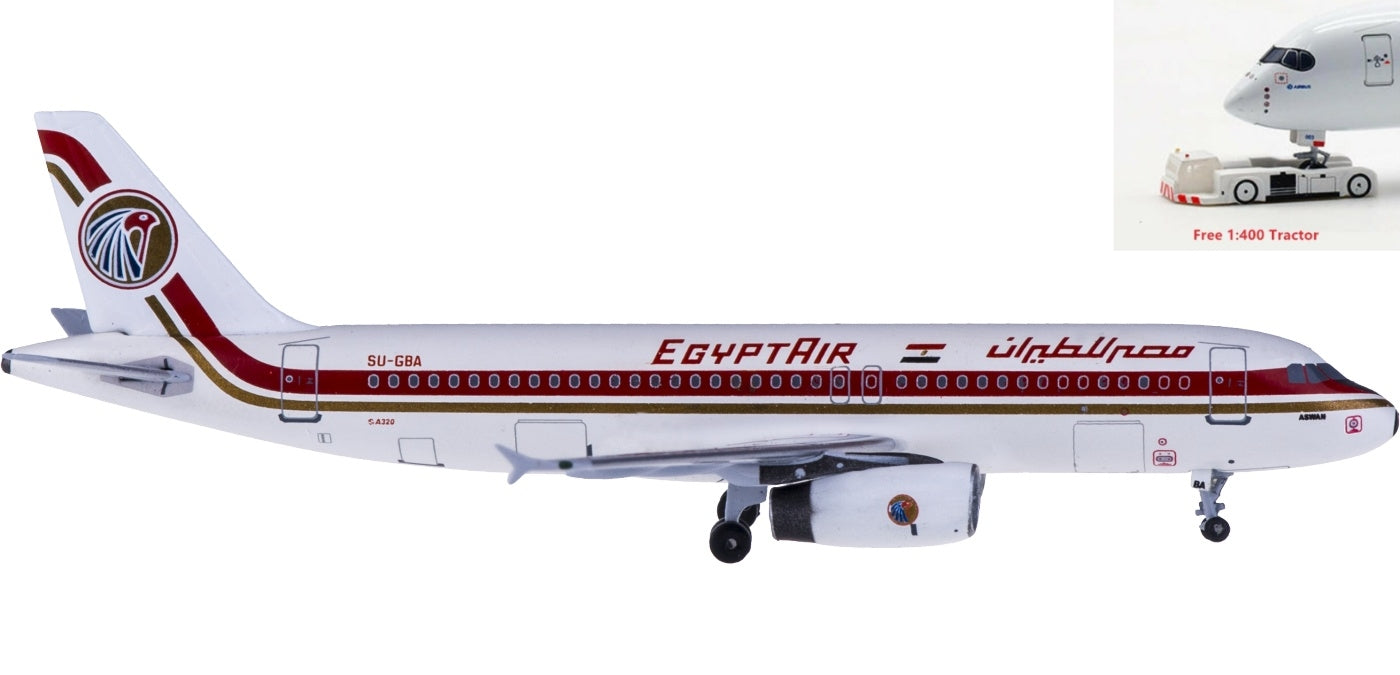 (Rare)1:400 AeroClassics AC4SUGBA EgyptAir Airbus A320 SU-GBA+Free Tractor