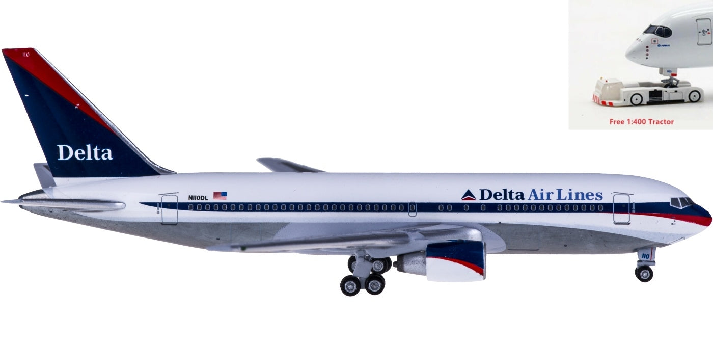 (Rare)1:400 AeroClassics AC419583 Delta Air Lines Boeing 767-200 N110DL+Free Tractor