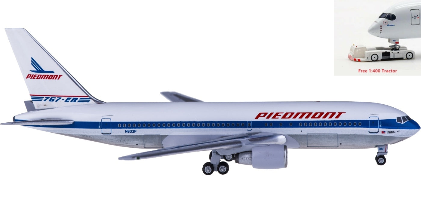 (Rare)1:400 AeroClassics AC419589 Piedmont Airlines Boeing 767-200 N603P+Free Tractor
