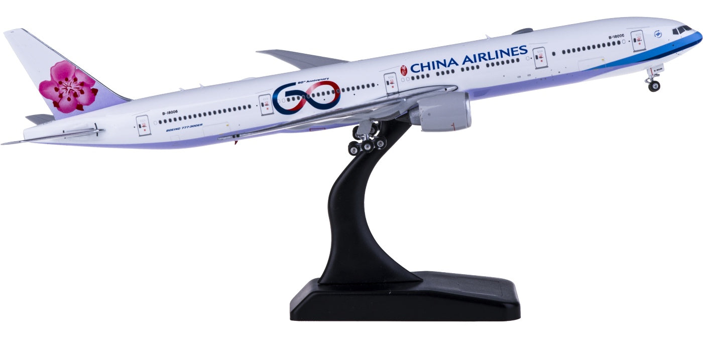 1:400 Phoenix PH04281 China Airlines Boeing 777-300ER B-18006 "60Years" Free Tractor+Stand