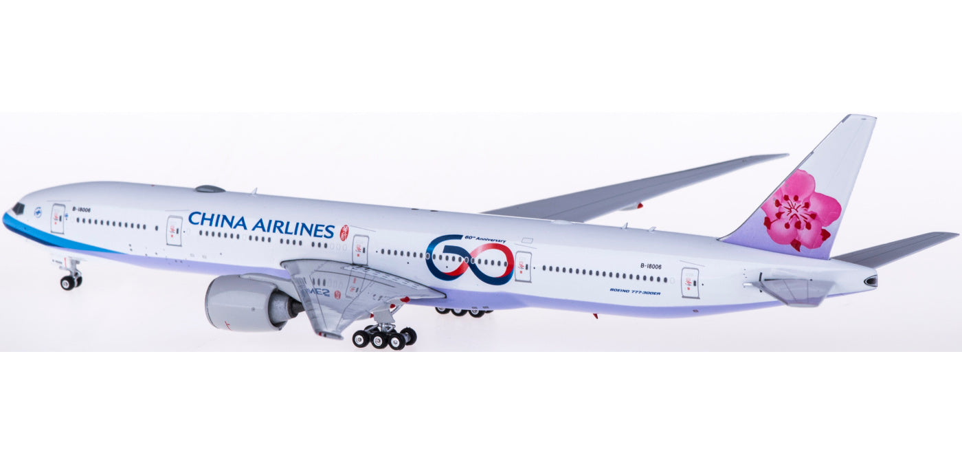 1:400 Phoenix PH04281 China Airlines Boeing 777-300ER B-18006 "60Years" Free Tractor+Stand