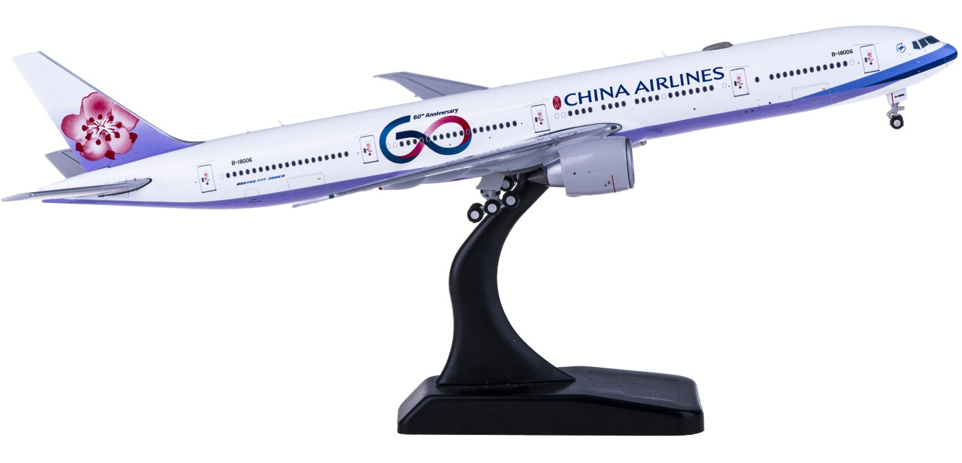 1:400 JC Wings XX4178 China Airlines Boeing 777-300ER B-18006 60Years Free Tractor+Stand