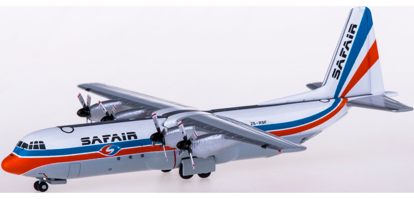 (Rare)1:400 Geminijets GJSFR1248 Safair Lockheed L-100-30 Hercules ZS-RSF Free Tractor+Stand