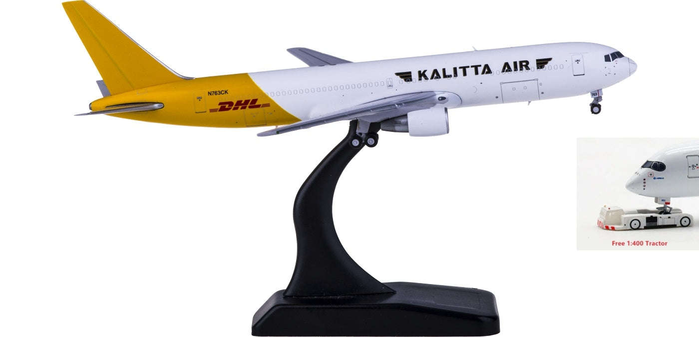 1:400 JC Wings XX4237 Kalitta Air X DHL Boeing 767-300BCF N763CK Free Tractor+Stand
