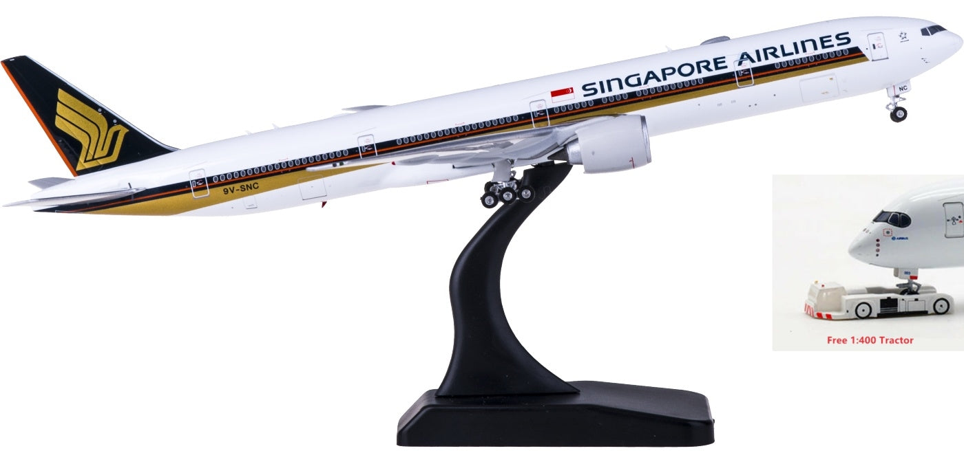 1:400 Phoenix PH04330 Singapore Airlines Boeing 777-300ER 9V-SNC Free Tractor+Stand