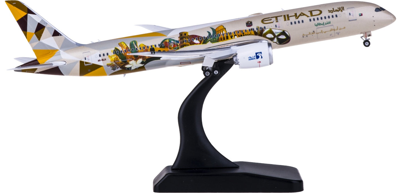 1:400 Phoenix PH04336 Etihad Airways Boeing 787-9 A6-BLH Italy Free Tractor+Stand