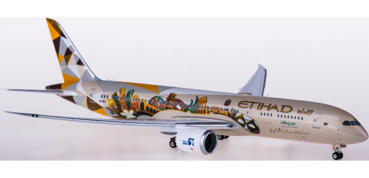 1:400 Phoenix PH04336 Etihad Airways Boeing 787-9 A6-BLH Italy Free Tractor+Stand