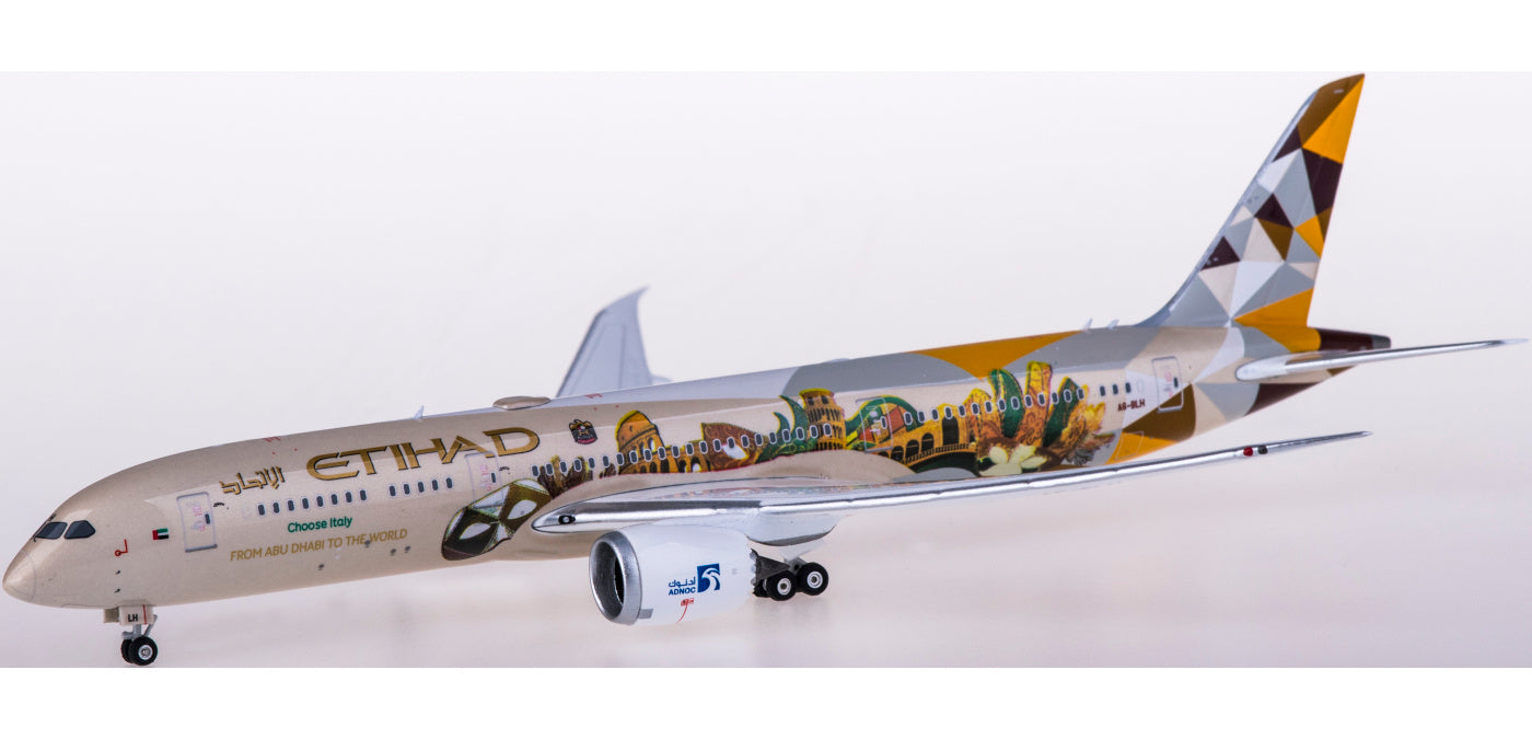 1:400 Phoenix PH04336 Etihad Airways Boeing 787-9 A6-BLH Italy Free Tractor+Stand