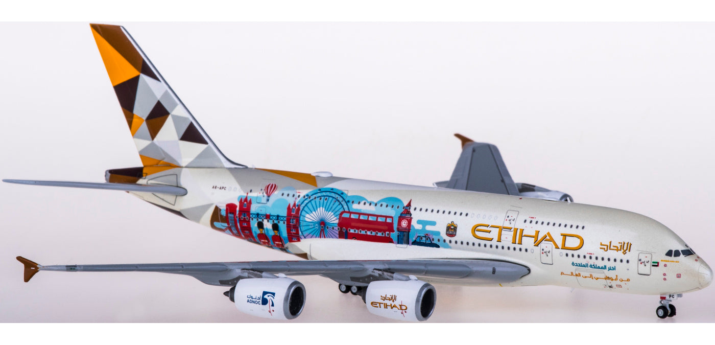 1:400 JC Wings XX4254 Etihad Airways Airbus A380 A6-APC Choose the United Kingdom Aircraft Model+Free Tractor
