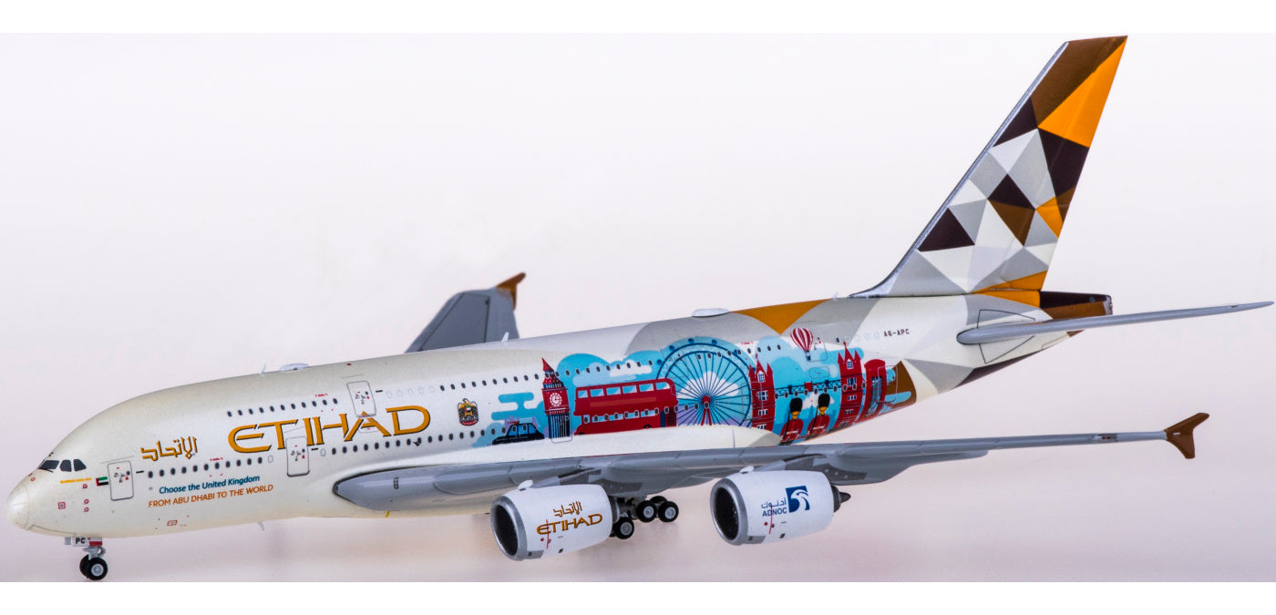 1:400 JC Wings XX4254 Etihad Airways Airbus A380 A6-APC Choose the United Kingdom Aircraft Model+Free Tractor