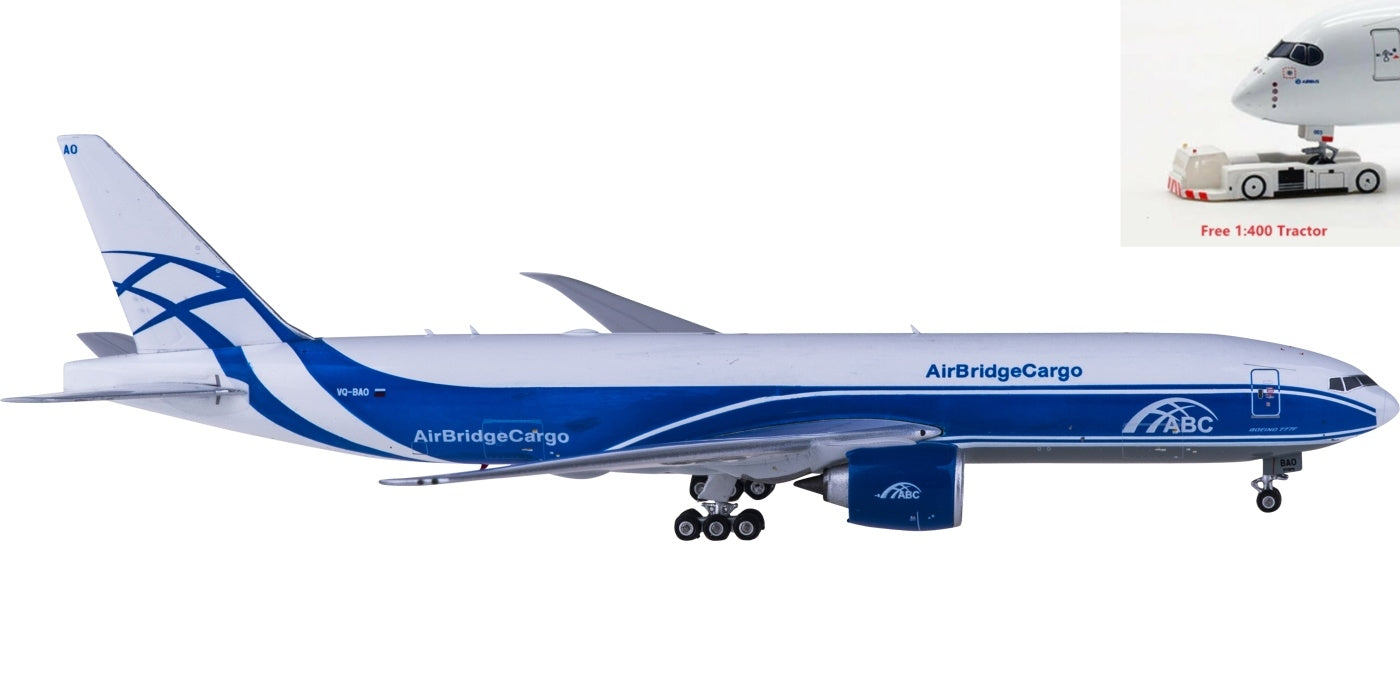 1:400 Phoenix PH11667 AirBridgeCargo Boeing 777-200LRF VQ-BAO Free Tractor+Stand